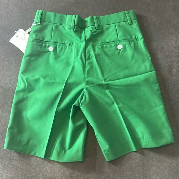 Men’s Green Flat Pleated Front Casual Slim Fit Dress Shorts Size 29 NWT - Picture 6 of 6